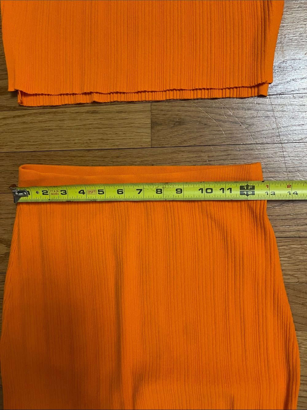 FRAME This Mixed Rib Cut Out Tank and Skirt Set Bright Tangerine Small Like New - Picture 10 of 14